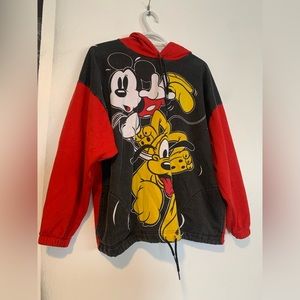 90’s Disney Black, Red & Yellow Mickey & Pluto Hoodie Sweater